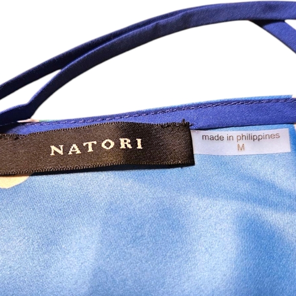 NWT Wm Natori Spaghetti Strap Tank Top SzM Whimsi Colorful Spring Vacation Silky - Picture 5 of 10
